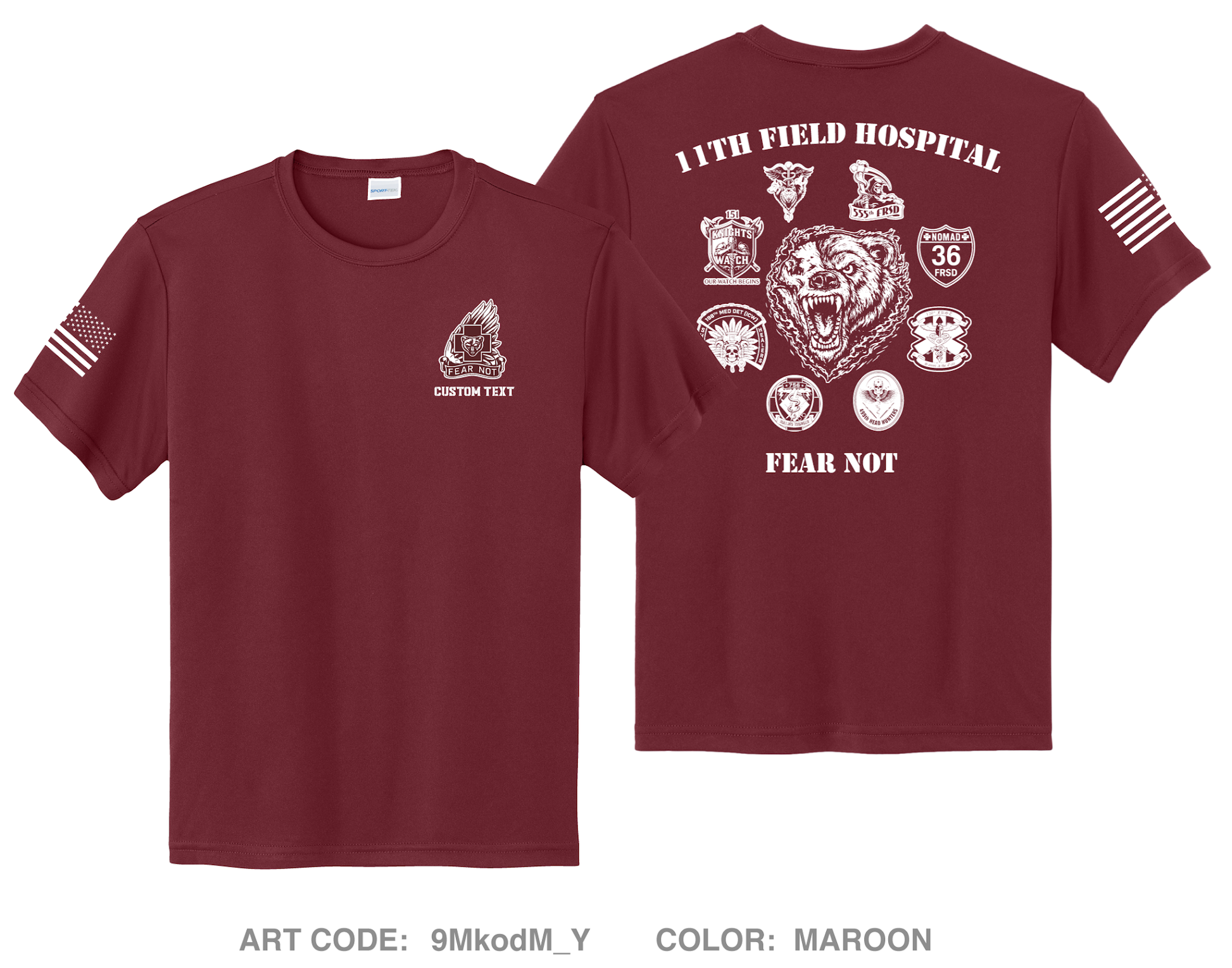 CUSTOM 11th Field Hospital Hi-Tech Performance Unisex Youth SS Tee - 9MkodM