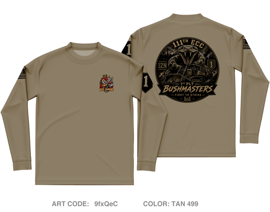 111th ECC 1st Platoon Bushmasters Core Men's LS Performance Tee - 9fxQeC