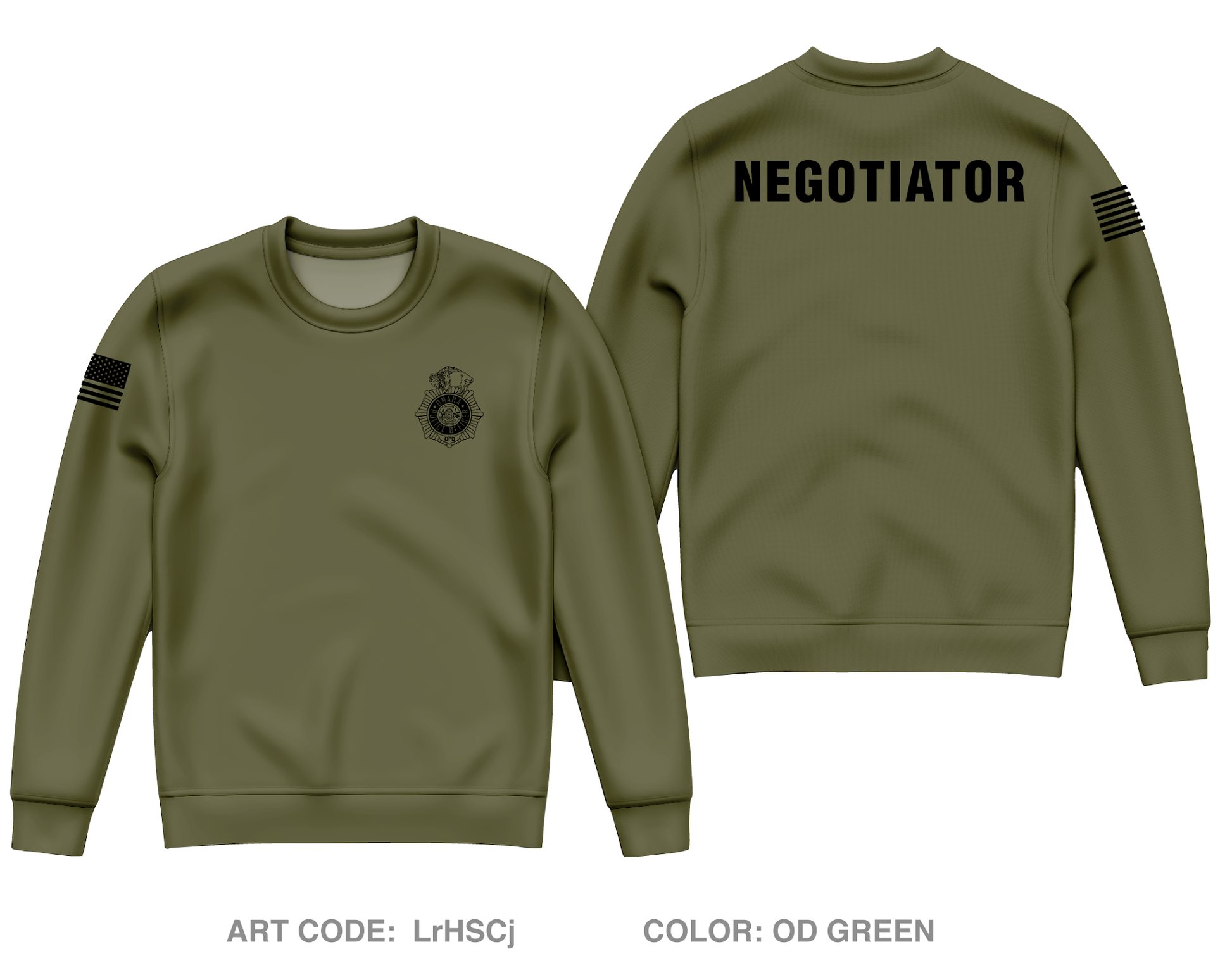 Omaha Police CNT Core Men's Crewneck Performance Sweatshirt - LrHSCj
