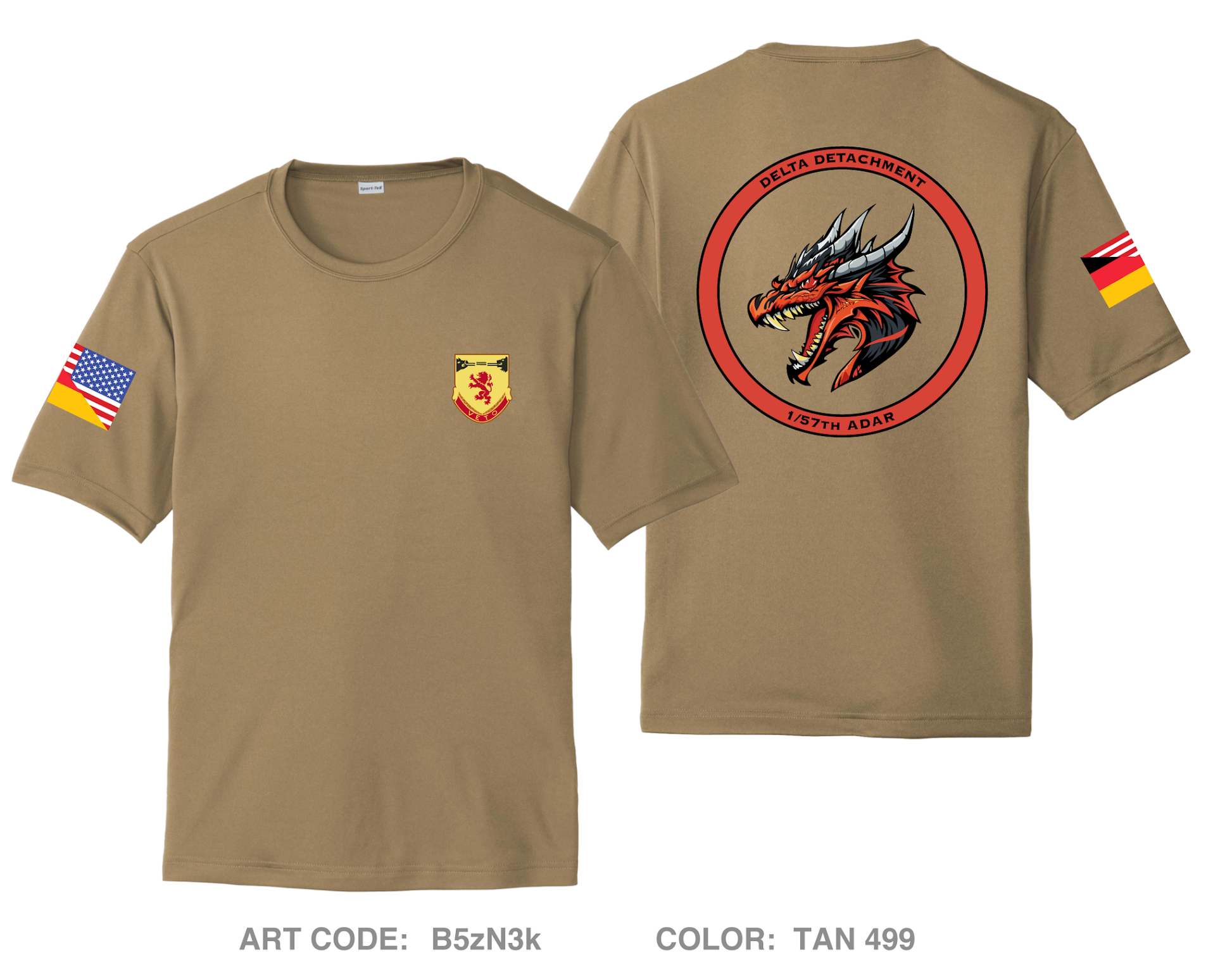 1/57th ADAR DELTA DETACHMENT Hi-Tech Performance Unisex SS Tee - B5zN3k