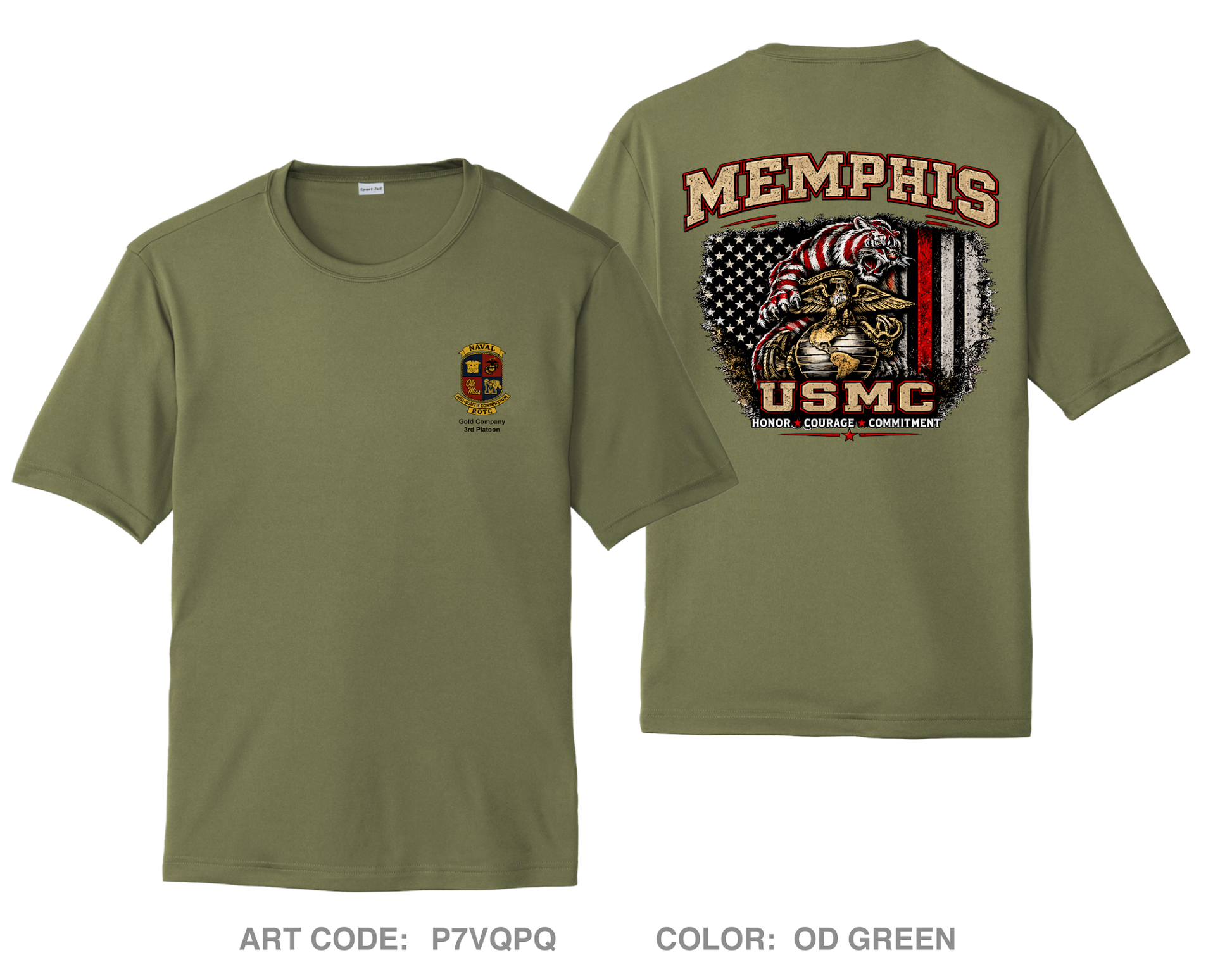 University of Memphis NROTC Hi-Tech Performance Unisex SS Tee - P7VQPQ