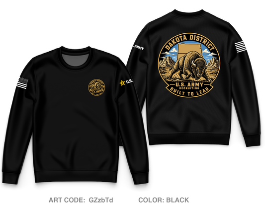 DAKOTA DISTRICT ARMY RECRUITING Core Men's Crewneck Performance Sweatshirt - GZzbTd