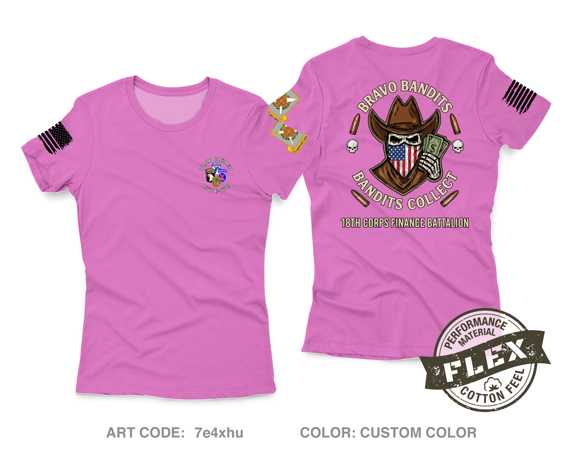 Bravo Company, 18th Corps Finance Battalion Fundraising Collection Core Women's SS Flex Performance Tee - 7e4xhu