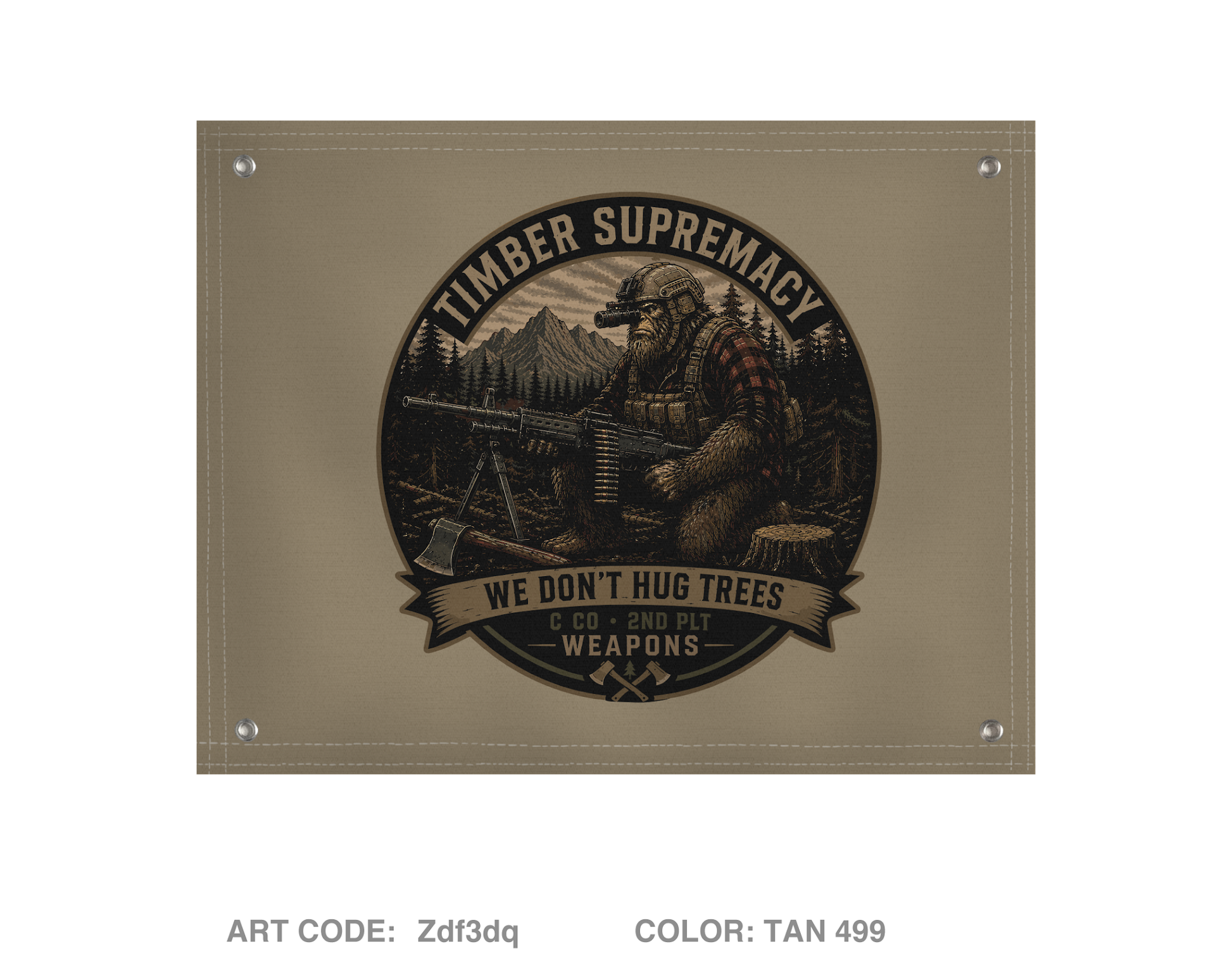 1-158 C co 2nd plt weapons Banner Flag - Zdf3dq