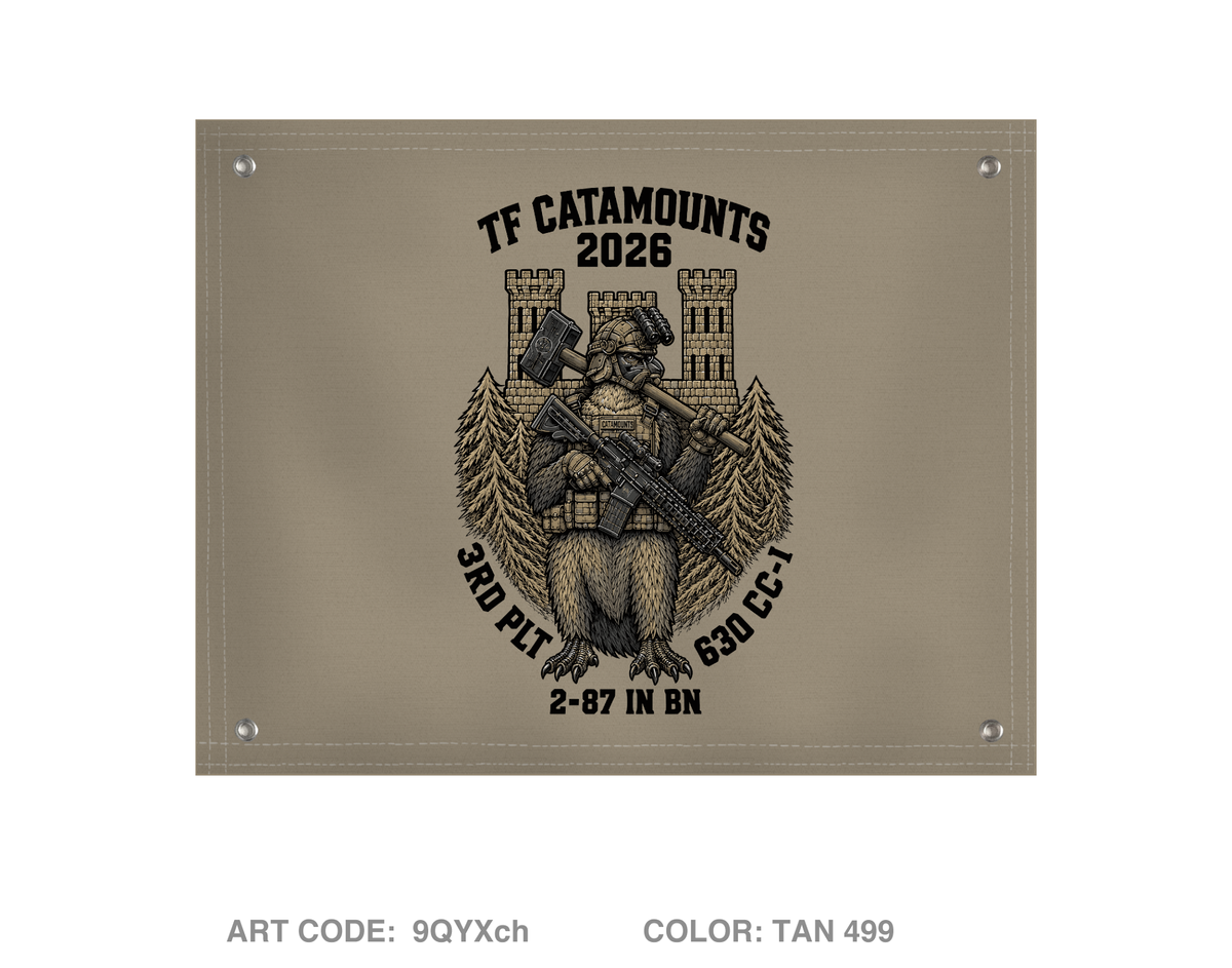 3rd Platoon 63d CEC-I Banner Flag - 9QYXch