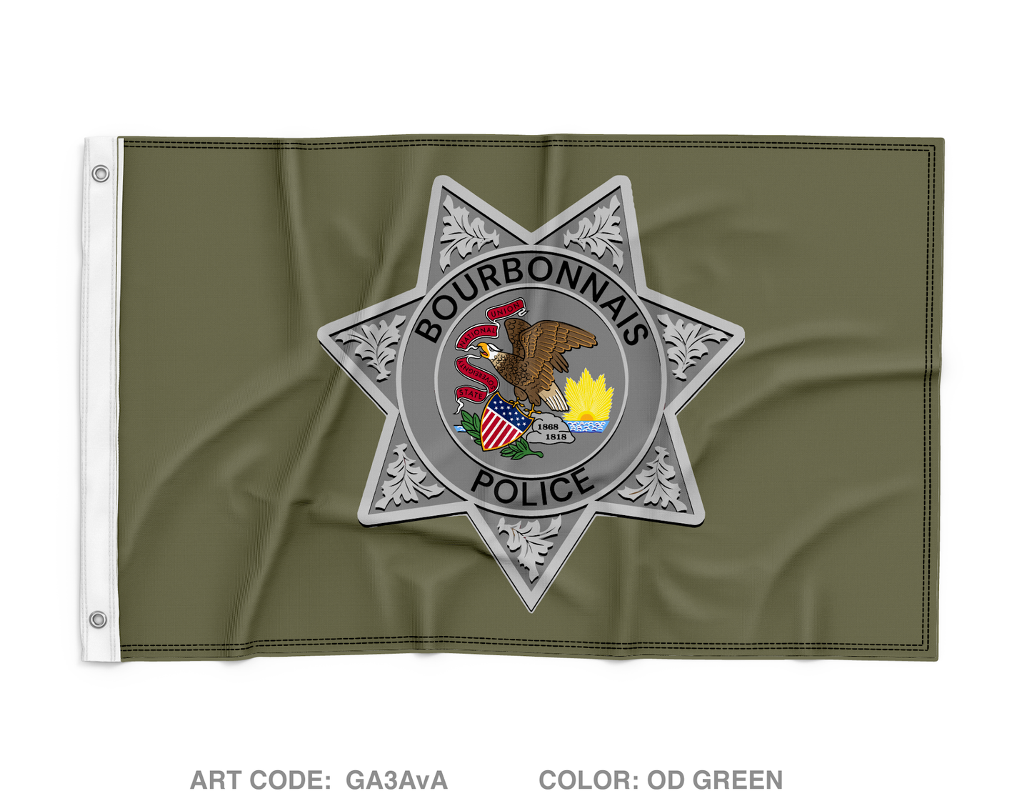 Bourbonnais Police Wall Flag - GA3AvA