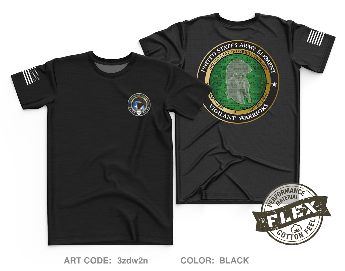 United States Army Element, CYBERCOM Core Men's SS Flex Performance Tee - 3zdw2n