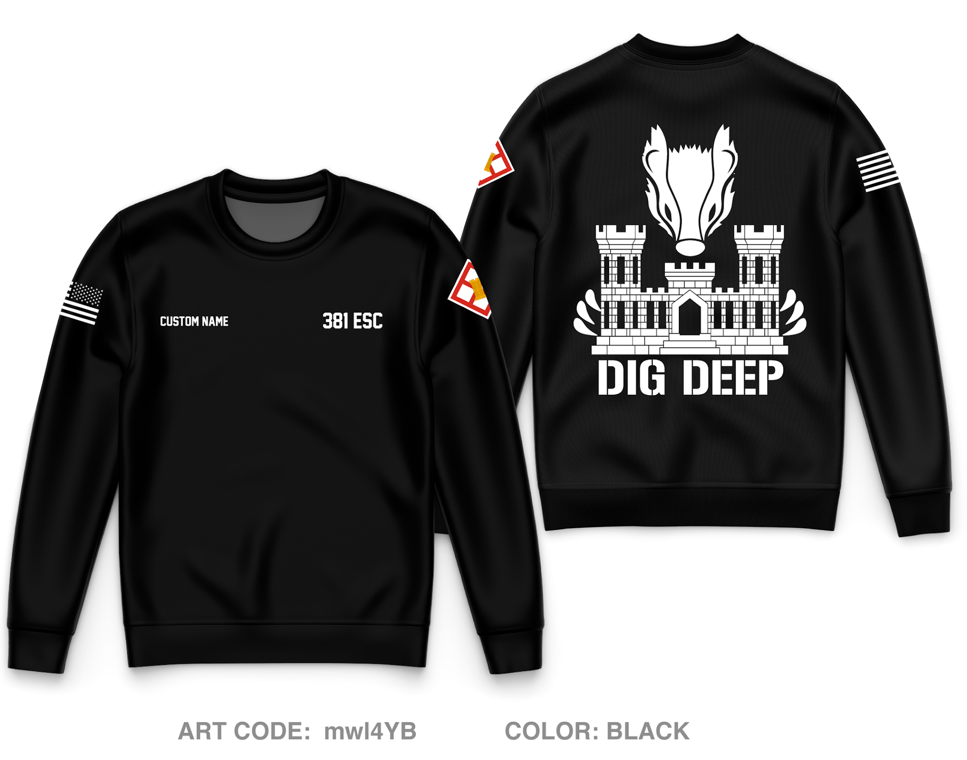 CUSTOM 381 ESC Core Men's Crewneck Performance Sweatshirt - mwl4YB