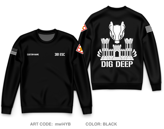 CUSTOM 381 ESC Core Men's Crewneck Performance Sweatshirt - mwl4YB