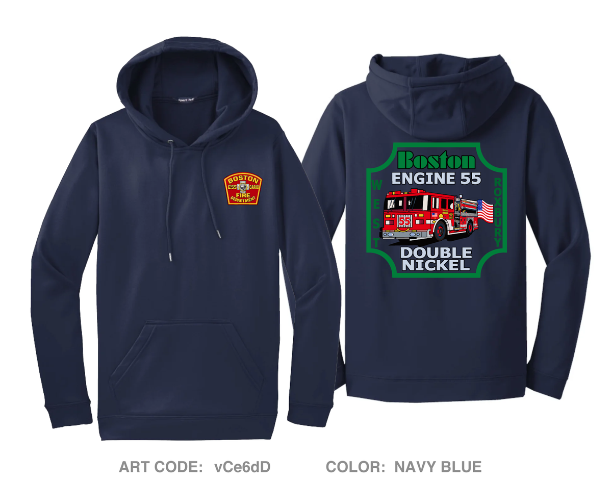 BOSTON FIRE DEPARTMENT E55/CAR10 Hi-Tech Performance Hoodie - vCe6dD