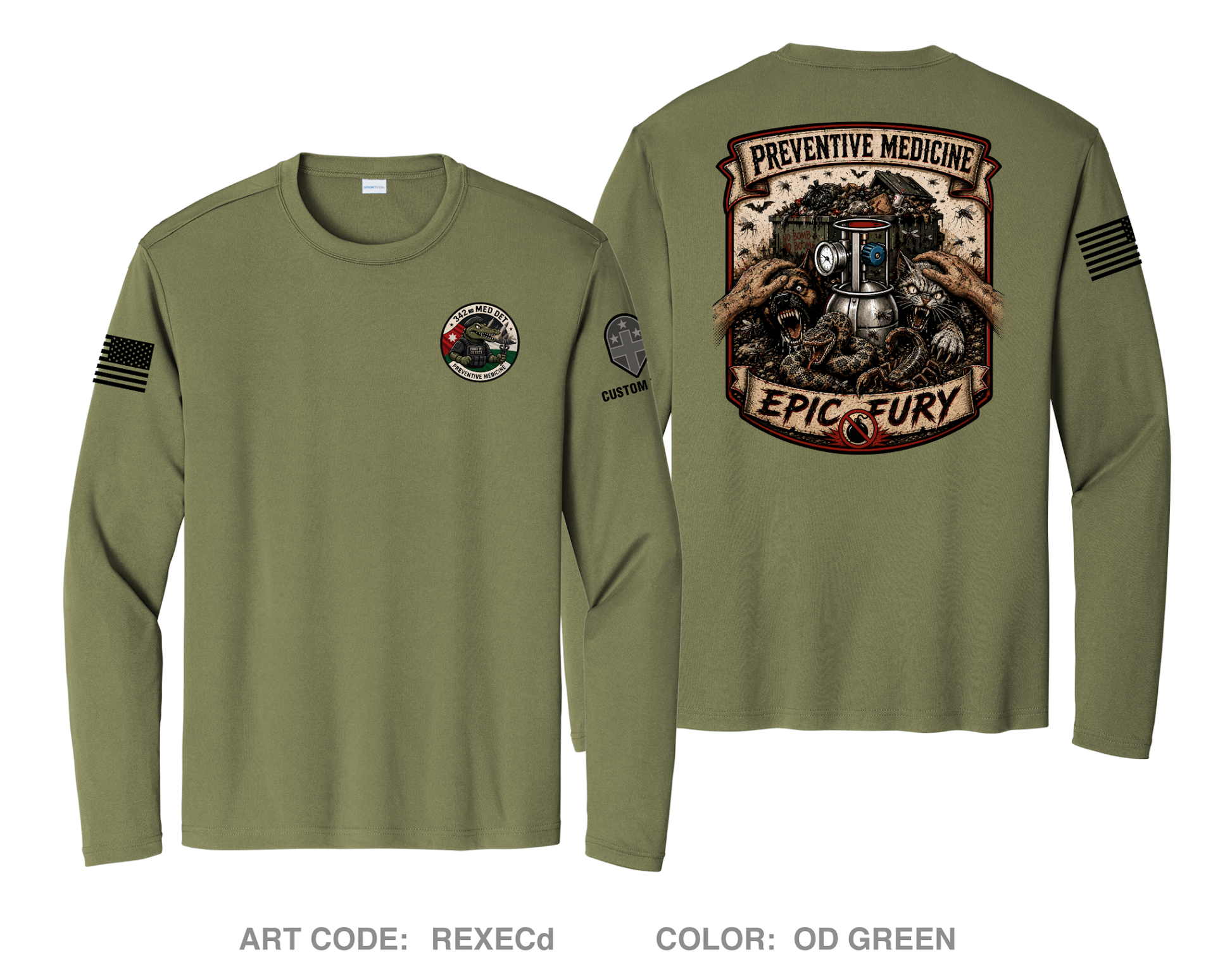 CUSTOM 342nd Medical Detachment (PM) Hi-Tech Performance Unisex LS Tee - REXECd