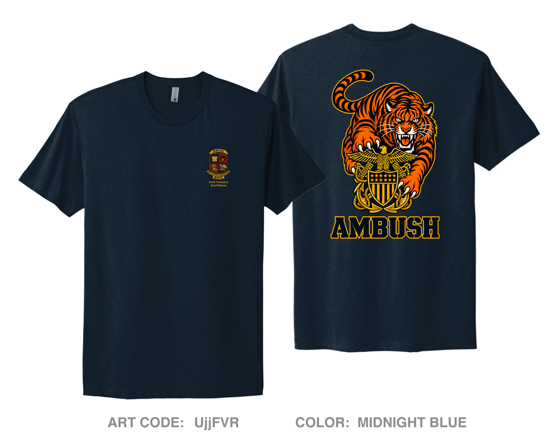 University of Memphis NROTC Comfort Unisex Cotton SS Tee - UjjFVR