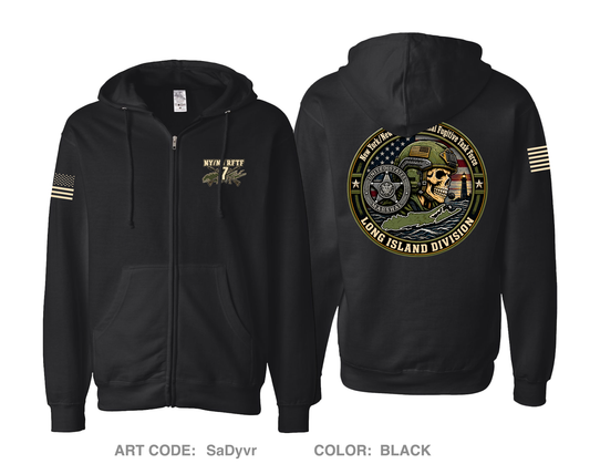USMS NY/NJ RFTF Long Island Comfort Unisex Cotton Blend Full-Zip Hooded Sweatshirt - SaDyvr