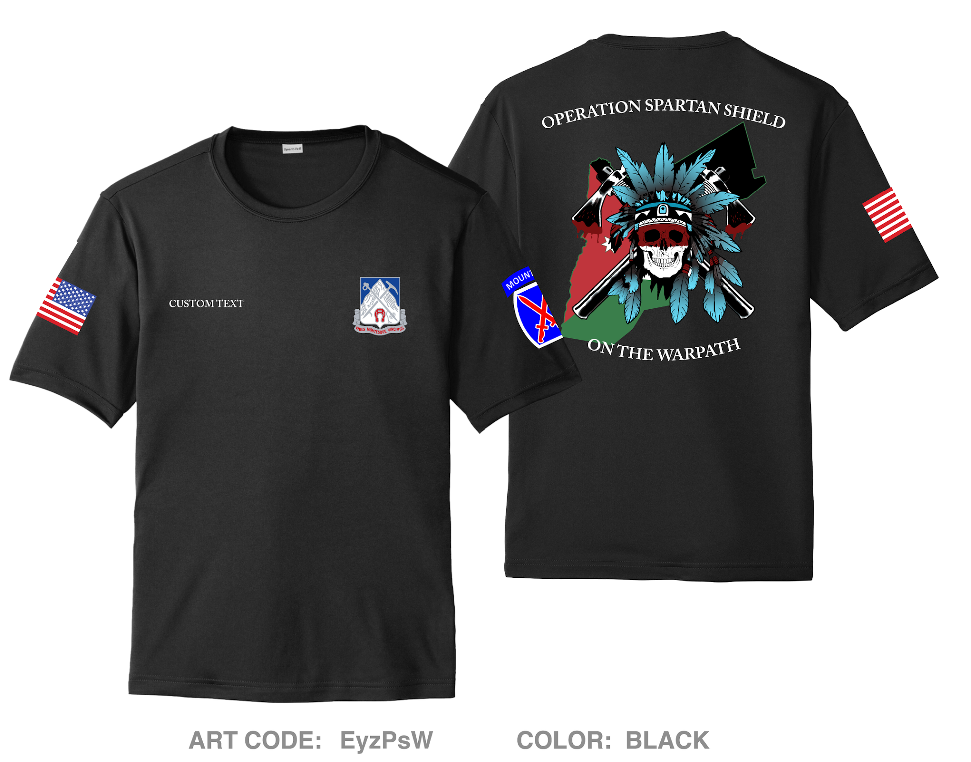 CUSTOM Comanche Company 2-87 IN Hi-Tech Performance Unisex SS Tee - EyzPsW