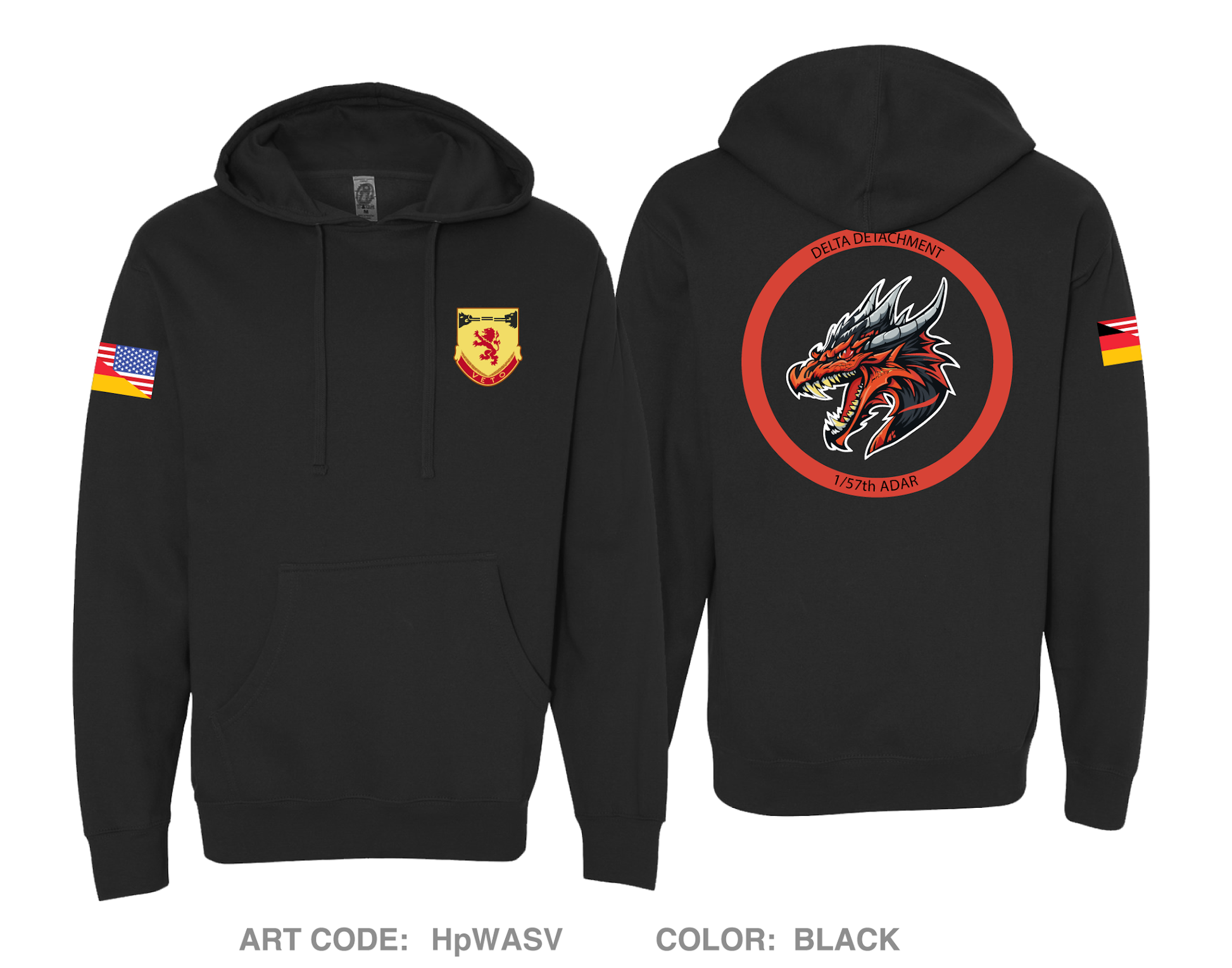 1/57th ADAR DELTA DETACHMENT Comfort Unisex Hooded Sweatshirt - HpWASV