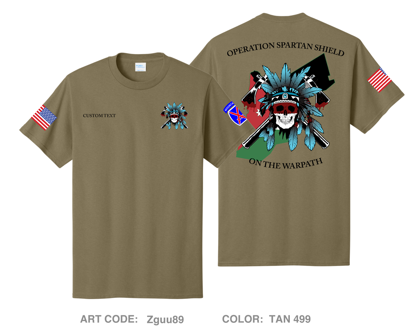 CUSTOM Comanche Company 2-87 IN Comfort Unisex Cotton SS Tee - Zguu89