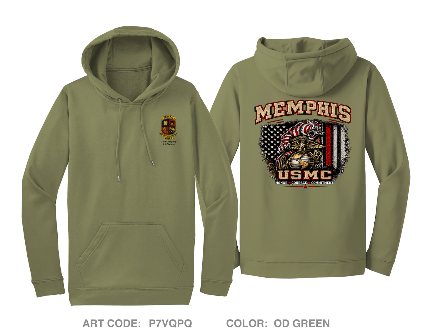University of Memphis NROTC Hi-Tech Performance Hoodie - P7VQPQ
