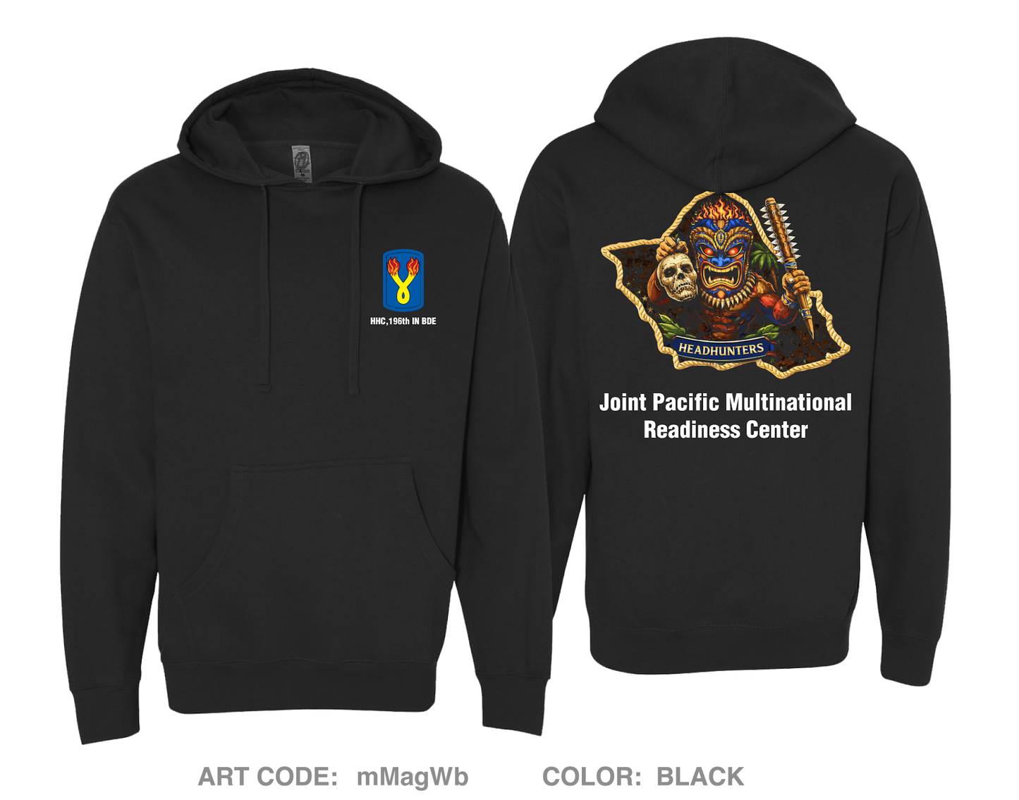 HHC, 196th IN BDE Comfort Unisex Hooded Sweatshirt - mMagWb