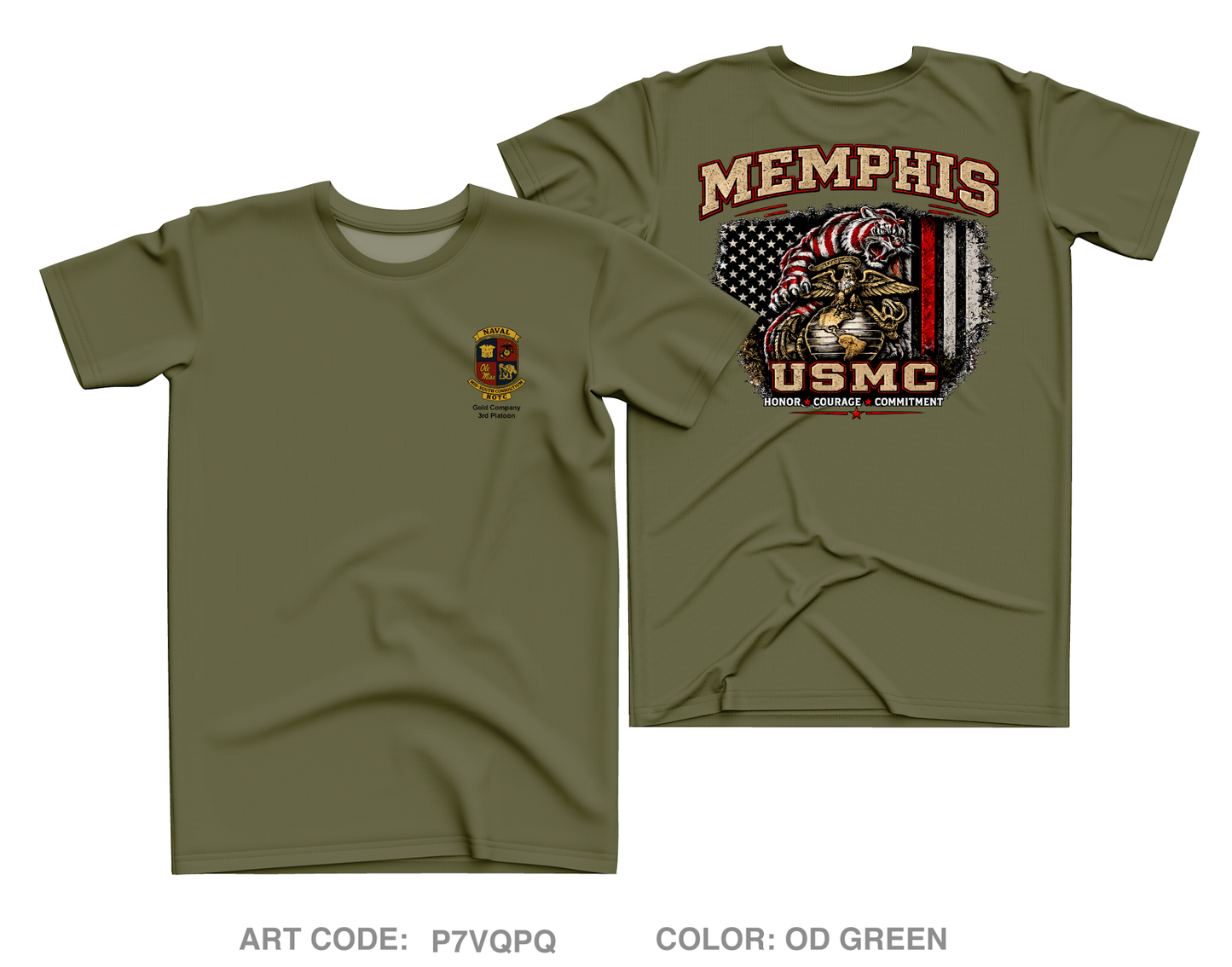 University of Memphis NROTC Core Men's SS Performance Tee - P7VQPQ