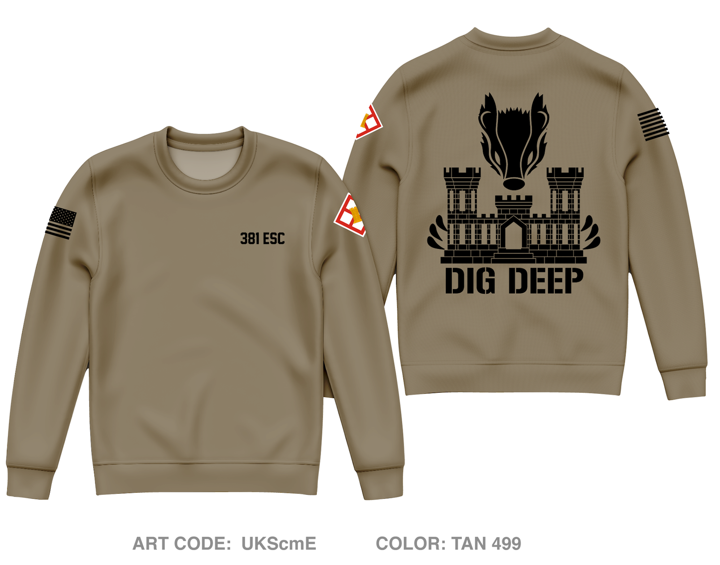 381 ESC Core Men's Crewneck Performance Sweatshirt - UKScmE