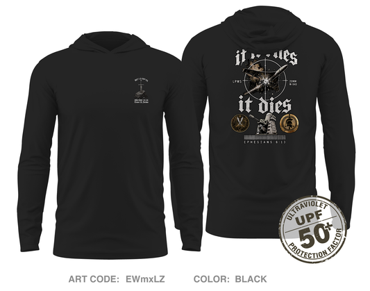 Det 1 2-116th FA Core Men's UPF 50+ Hooded Performance LS Tee - EWmxLZ