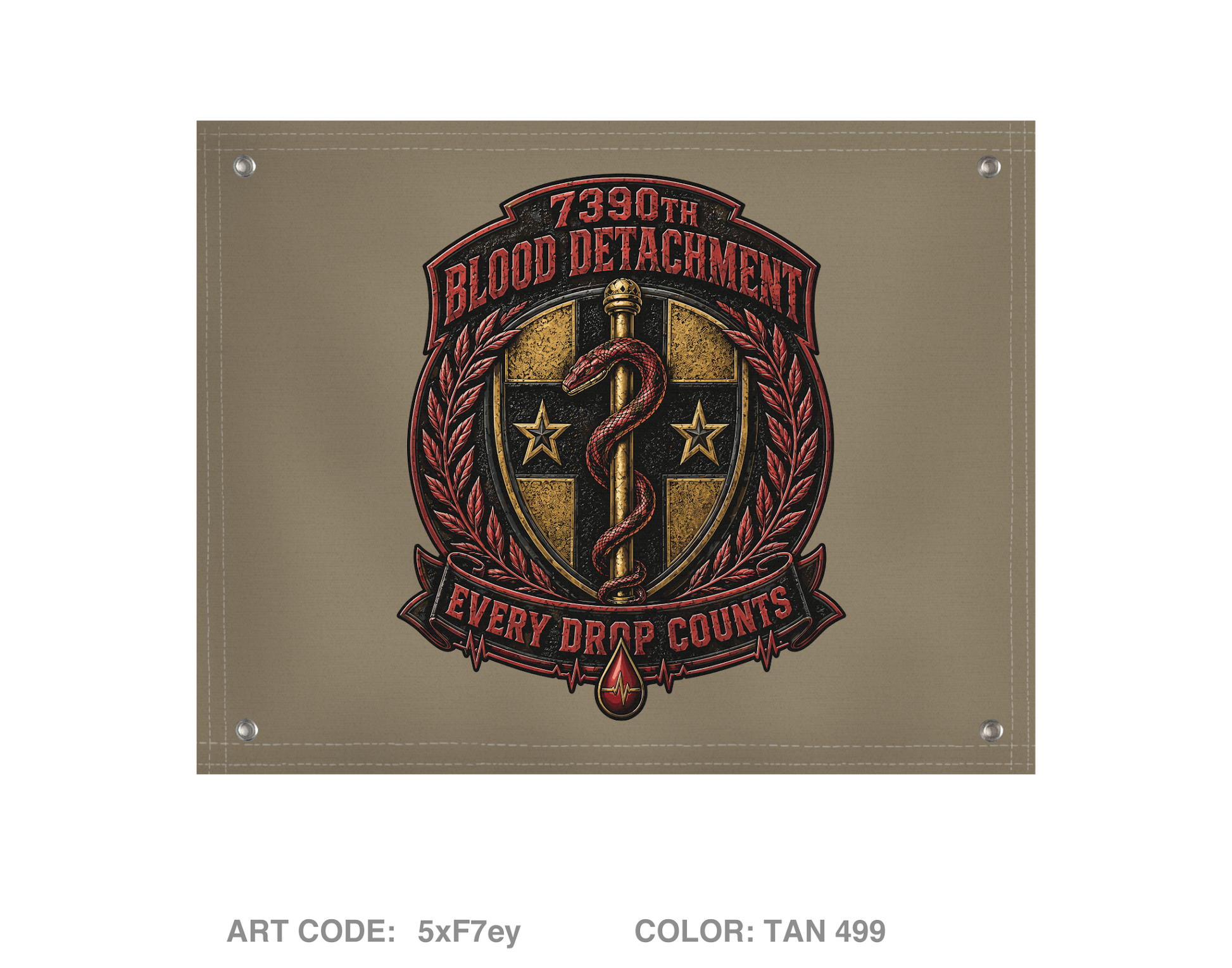 7390th blood detachment Fundraising Collection Banner Flag - 5xF7ey