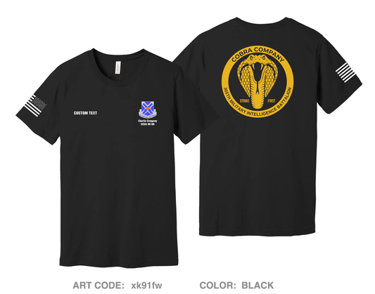 CUSTOM Charlie "Cobras" Company, 305th MI BN, 111th MI BDE Comfort Unisex Cotton SS Tee - xk91fw