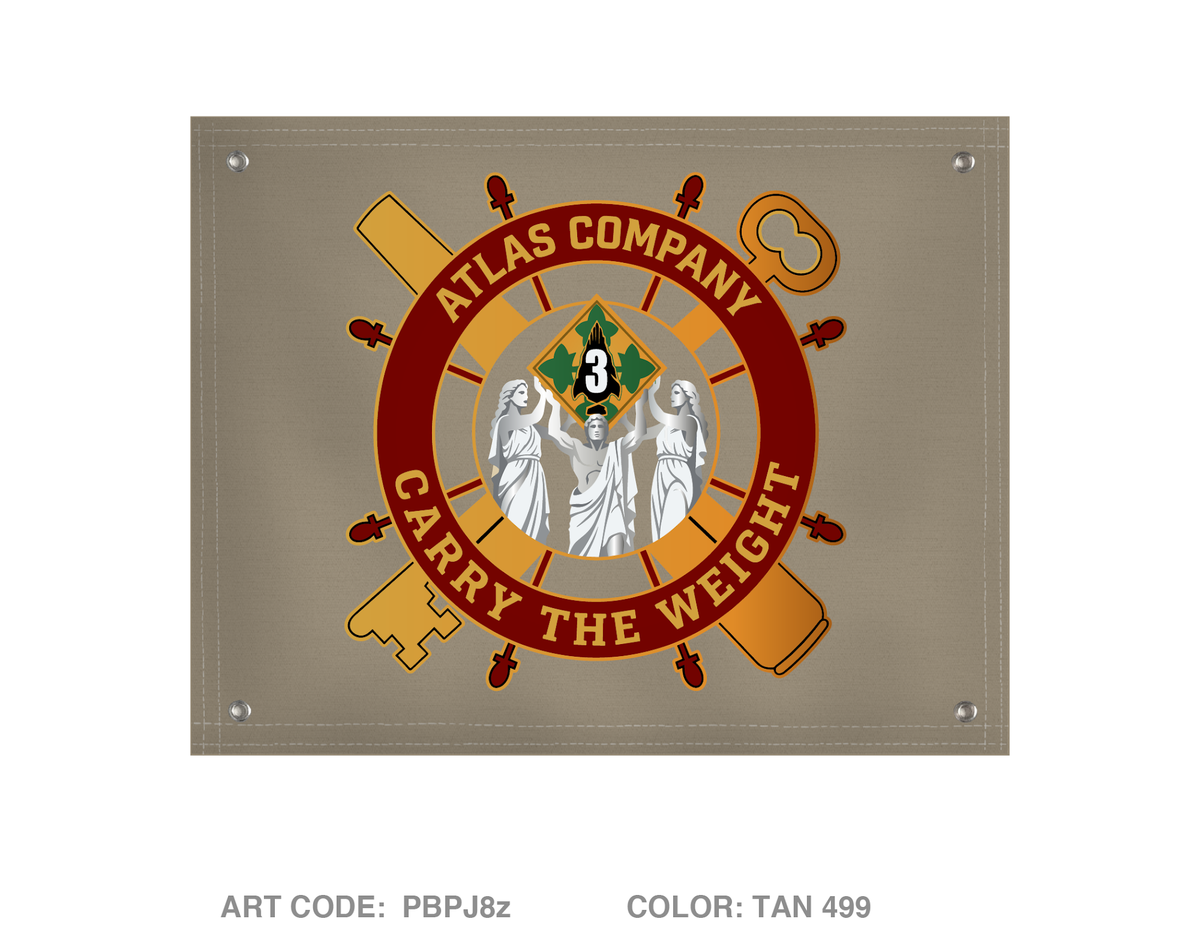 Atlas Company, 64th BSB Banner Flag - PBPJ8z