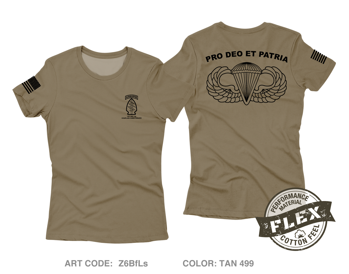 1st Special Forces Command Chaplain Section Core Women's SS Flex Performance Tee - Z6BfLs