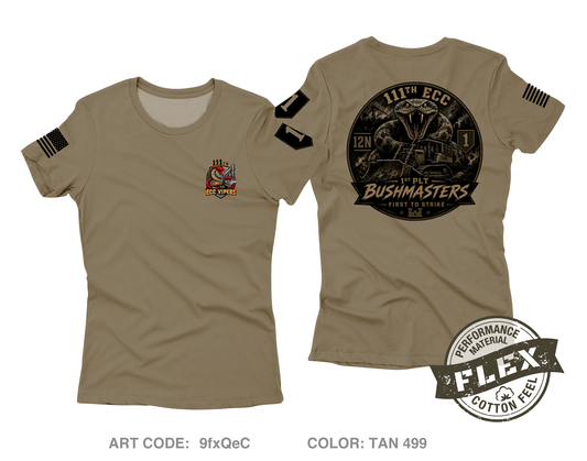 111th ECC 1st Platoon Bushmasters Core Women's SS Flex Performance Tee - 9fxQeC