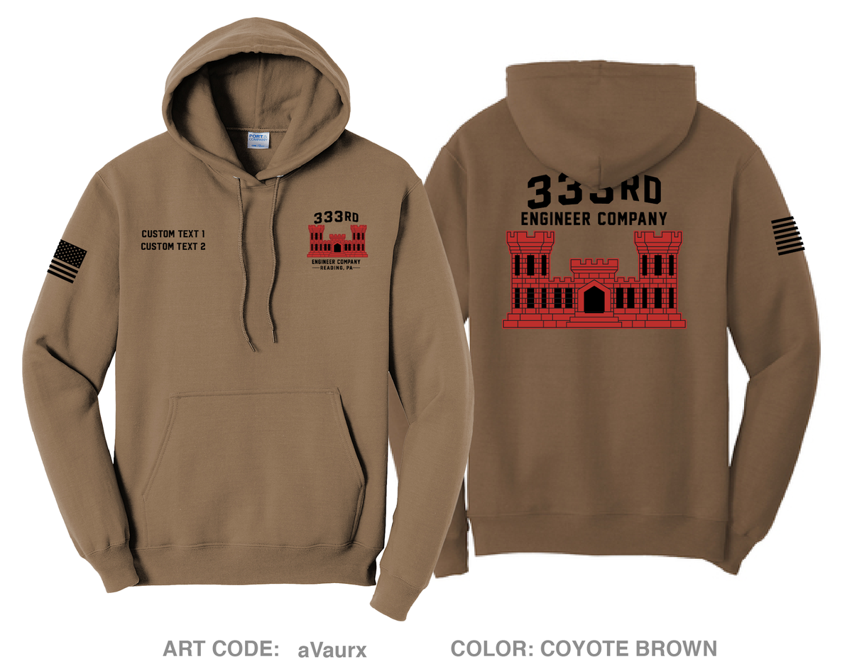 CUSTOM 333RD ENG COMPANY ECC Comfort Unisex Hooded Sweatshirt - aVaurx