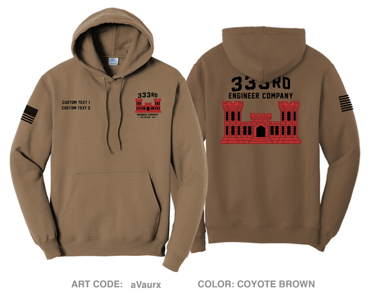 CUSTOM 333RD ENG COMPANY ECC Comfort Unisex Hooded Sweatshirt - aVaurx