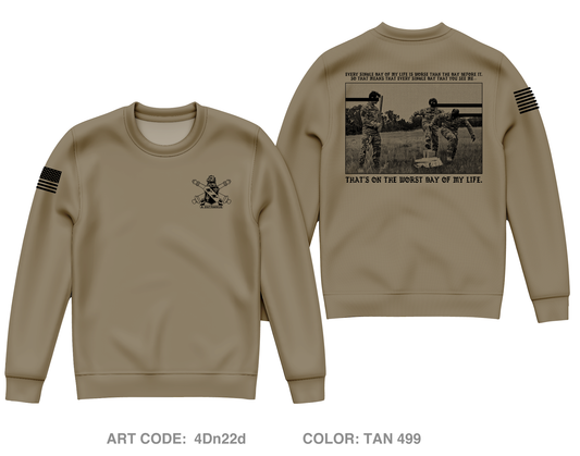 3D Battalion 112TH Field Artillery Regiment Core Men's Crewneck Performance Sweatshirt - 4Dn22d