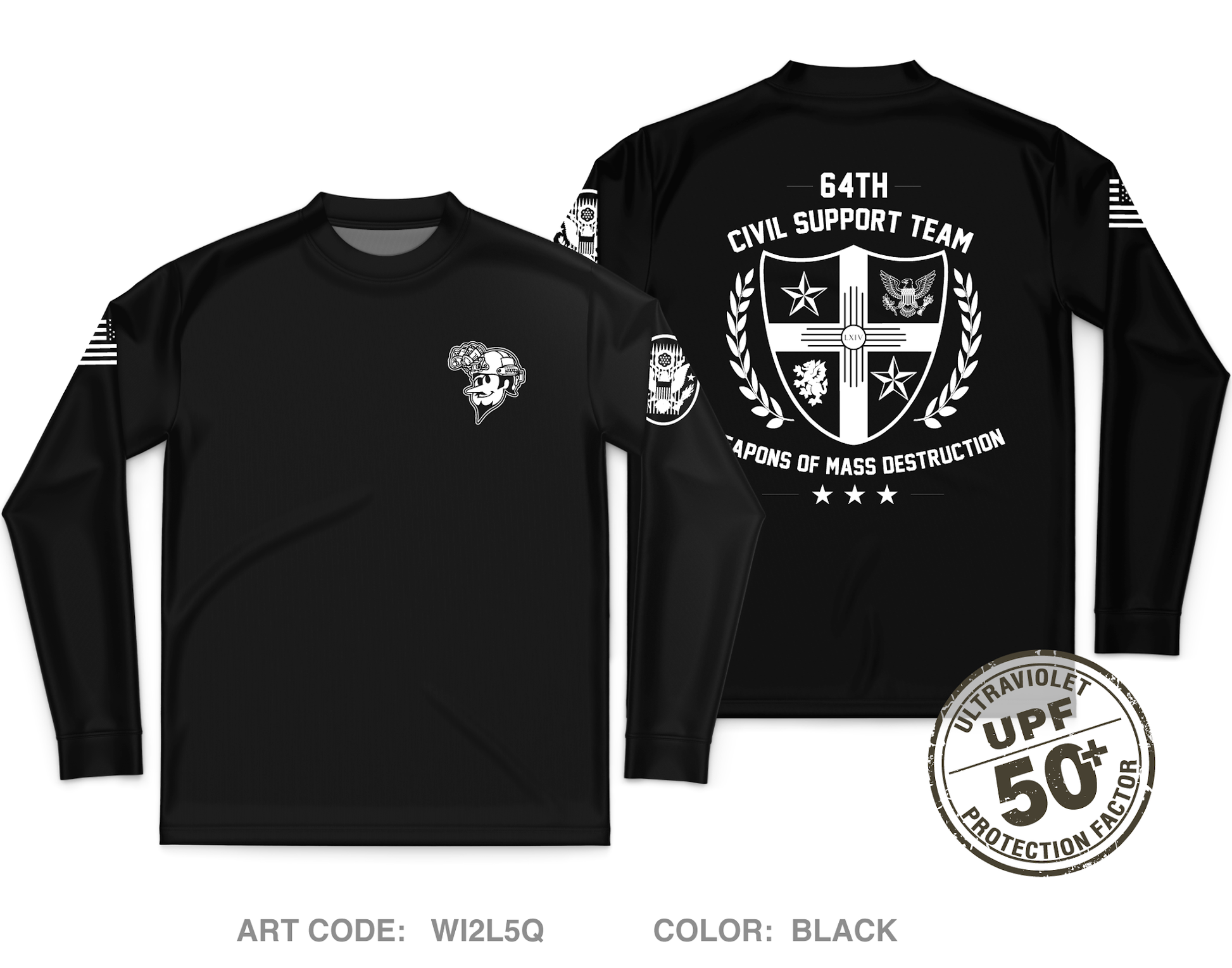 64th Weapons of Mass Destruction - Civil Support Team Fundraising Collection Core Men's UPF 50+ Performance LS Tee - WI2L5Q