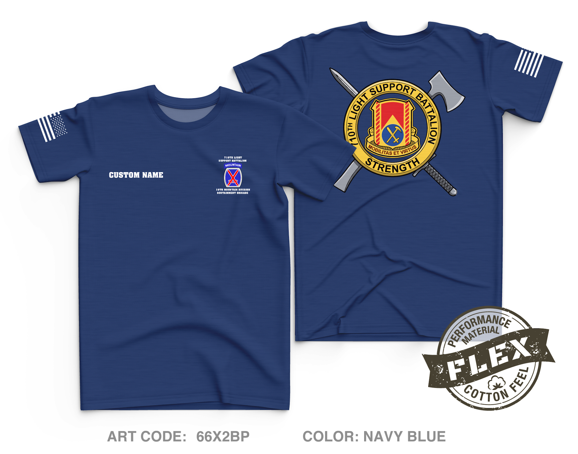 CUSTOM 710 Light Support Battalion Core Men's SS Flex Performance Tee - 66X2BP