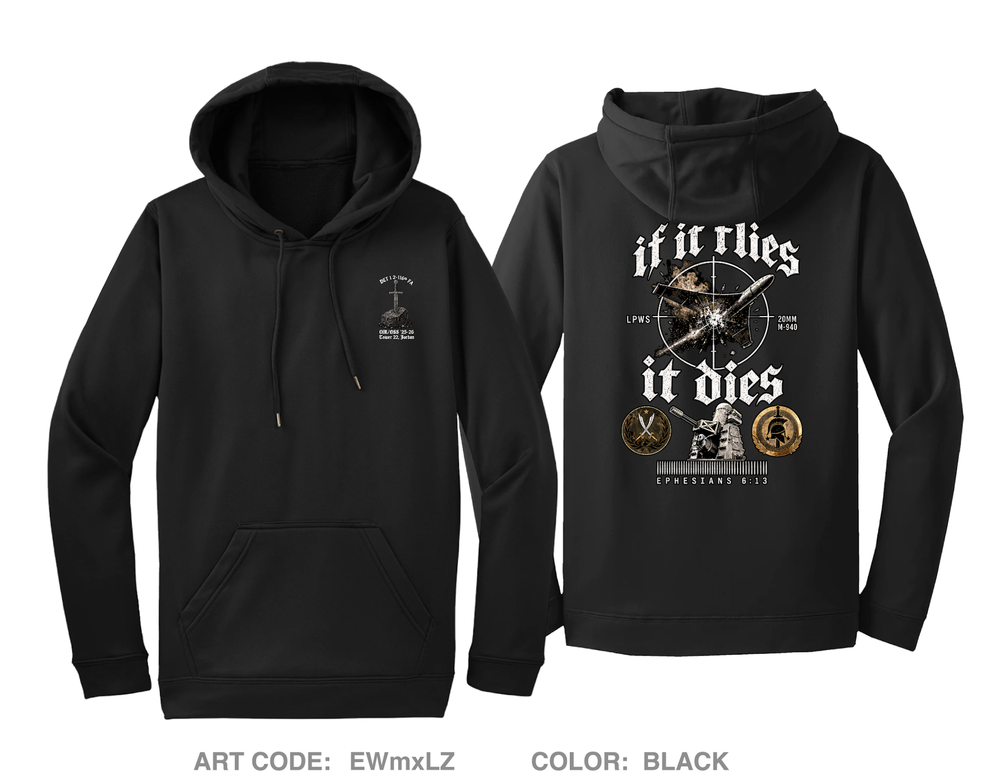 Det 1 2-116th FA Hi-Tech Performance Hoodie - EWmxLZ