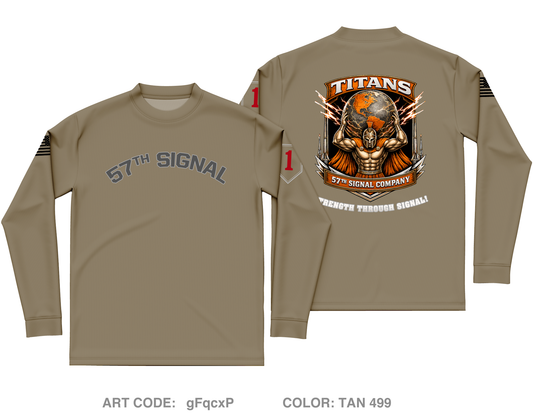 57th Signal Company, 101BSB, 1ABCT, 1ID Core Men's LS Performance Tee - gFqcxP