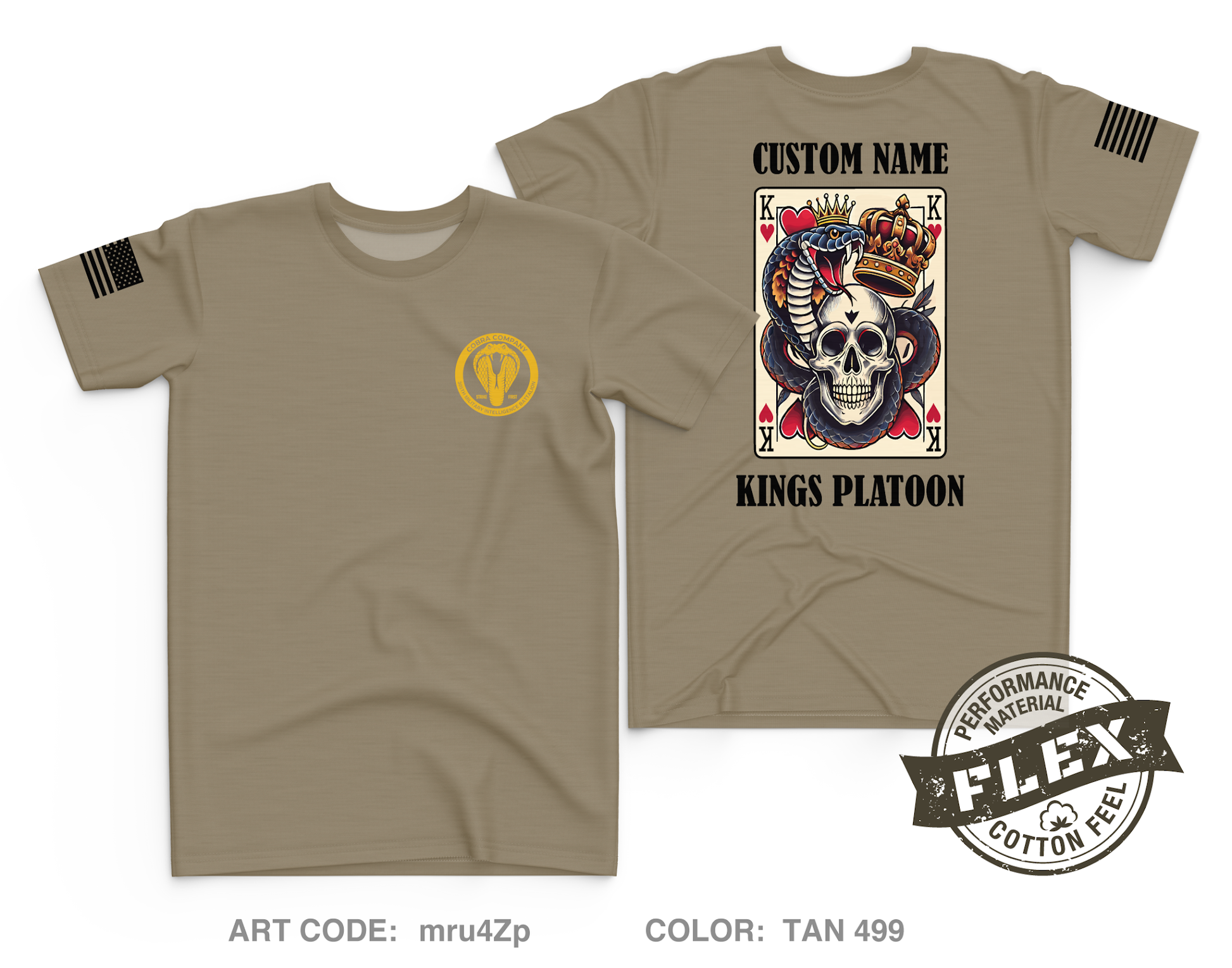 CUSTOM Kings Platoon Charlie Company 305th MI BN Core Men's SS Flex Performance Tee - mru4Zp