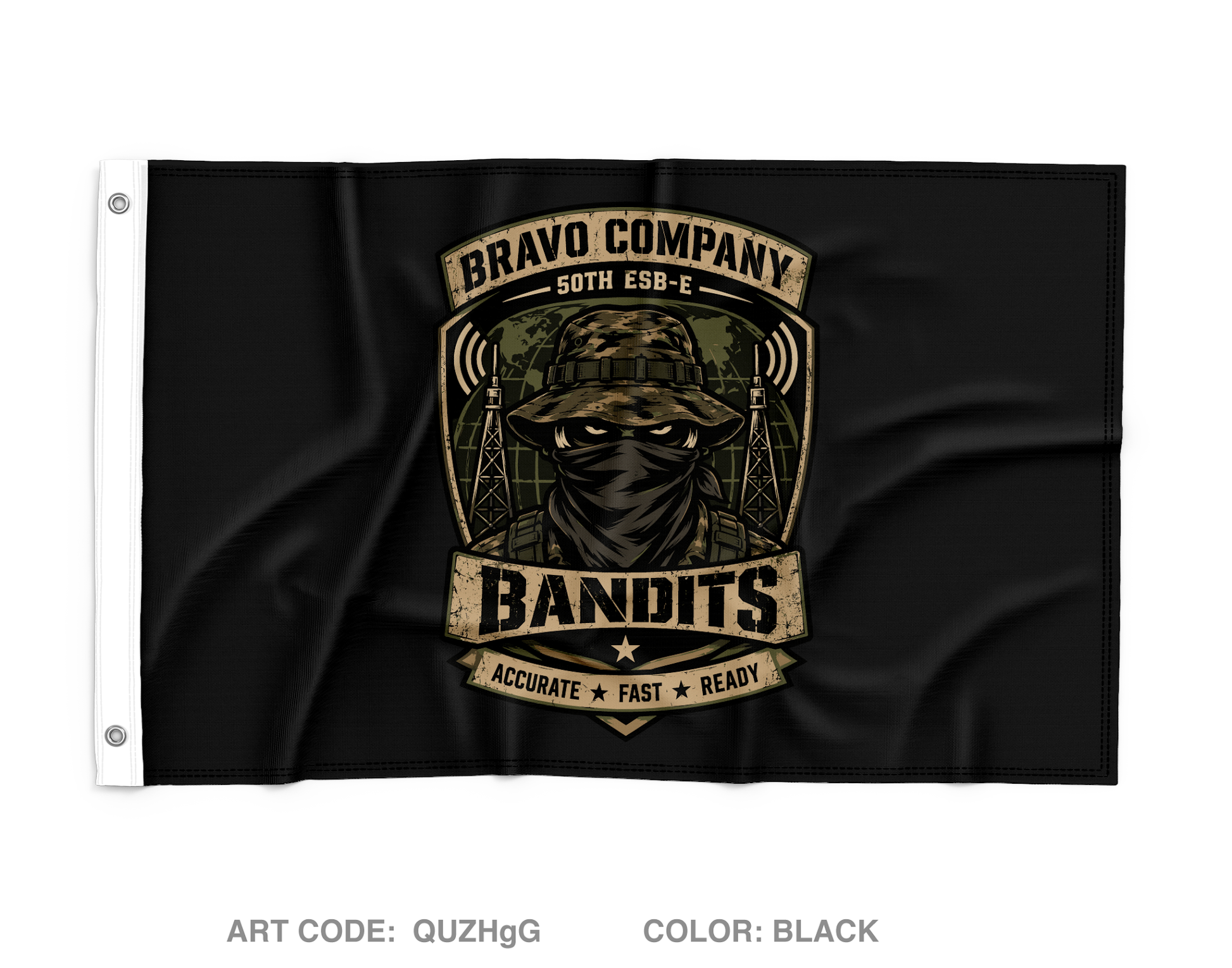 B Co, 50th ESB-E Wall Flag - QUZHgG