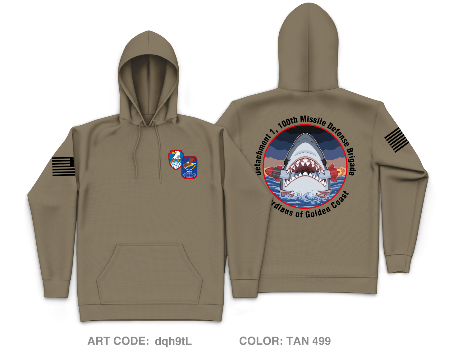 Detachment 1, 100th Missile Defense Brigade Core Men's Hooded Performance Sweatshirt - dqh9tL