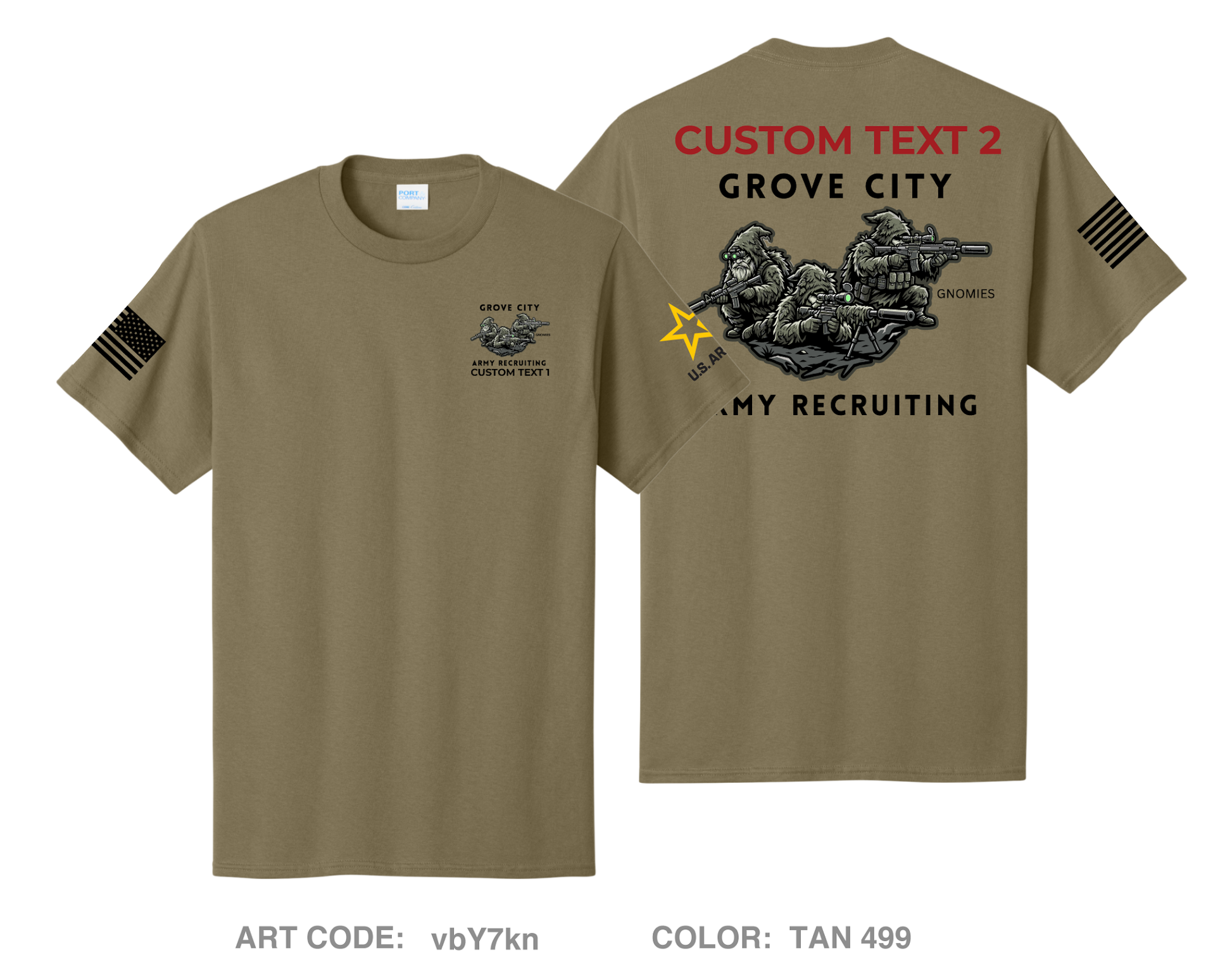 CUSTOM Grove City Army Recruiting Comfort Unisex Cotton SS Tee - vbY7kn