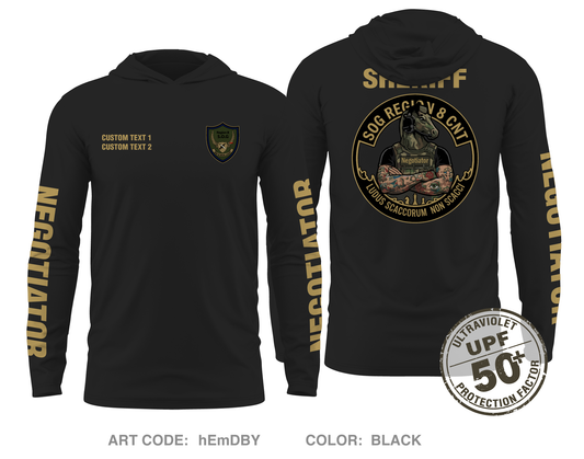 CUSTOM Region 8 HNT Core Men's UPF 50+ Hooded Performance LS Tee - hEmDBY