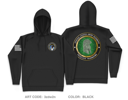 United States Army Element, CYBERCOM Core Men's Hooded Performance Sweatshirt - 3zdw2n