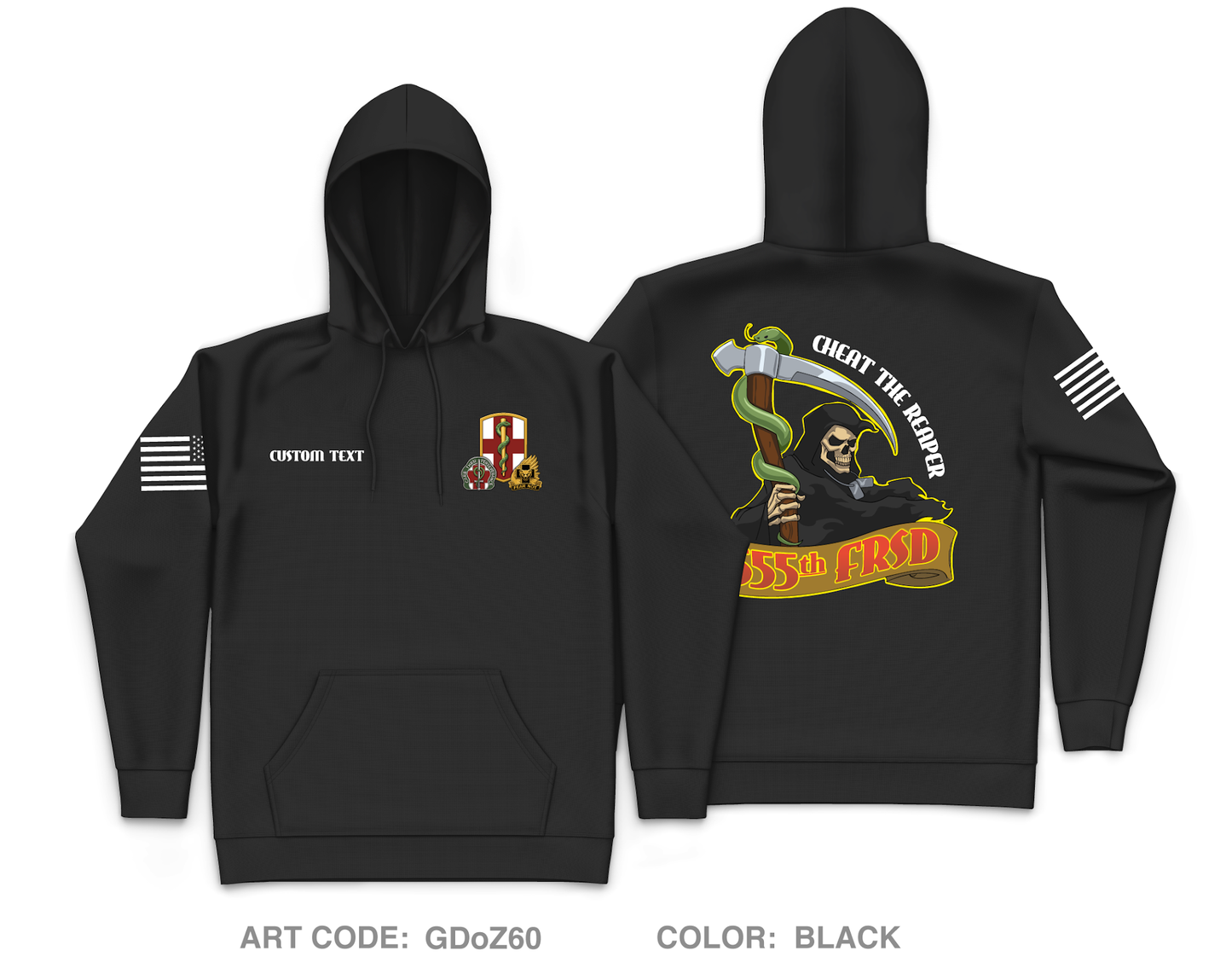 CUSTOM 555th FRSD Core Men's Hooded Performance Sweatshirt - GDoZ60