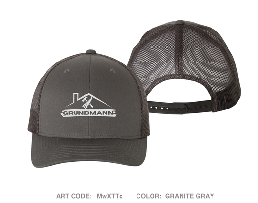 Grundmann Builders Embroidered Snapback Trucker Cap - MwXTTc