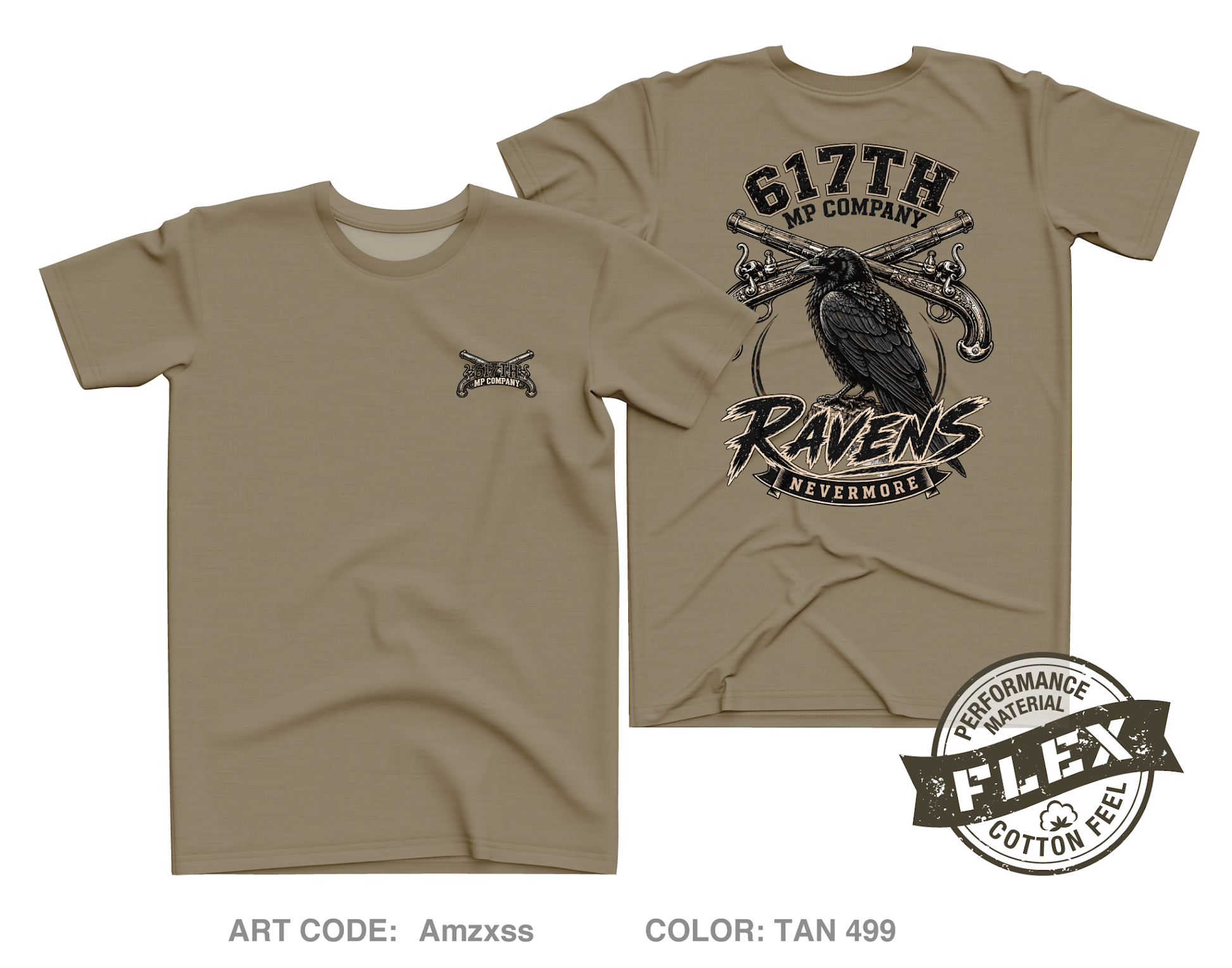 617th MP Co Fundraising Collection Core Men's SS Flex Performance Tee - Amzxss