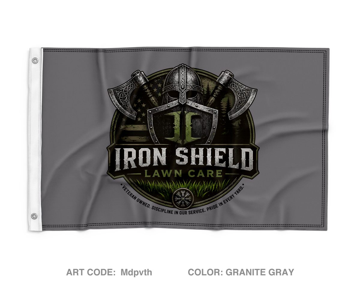 Iron Shield Lawncare Wall Flag - Mdpvth