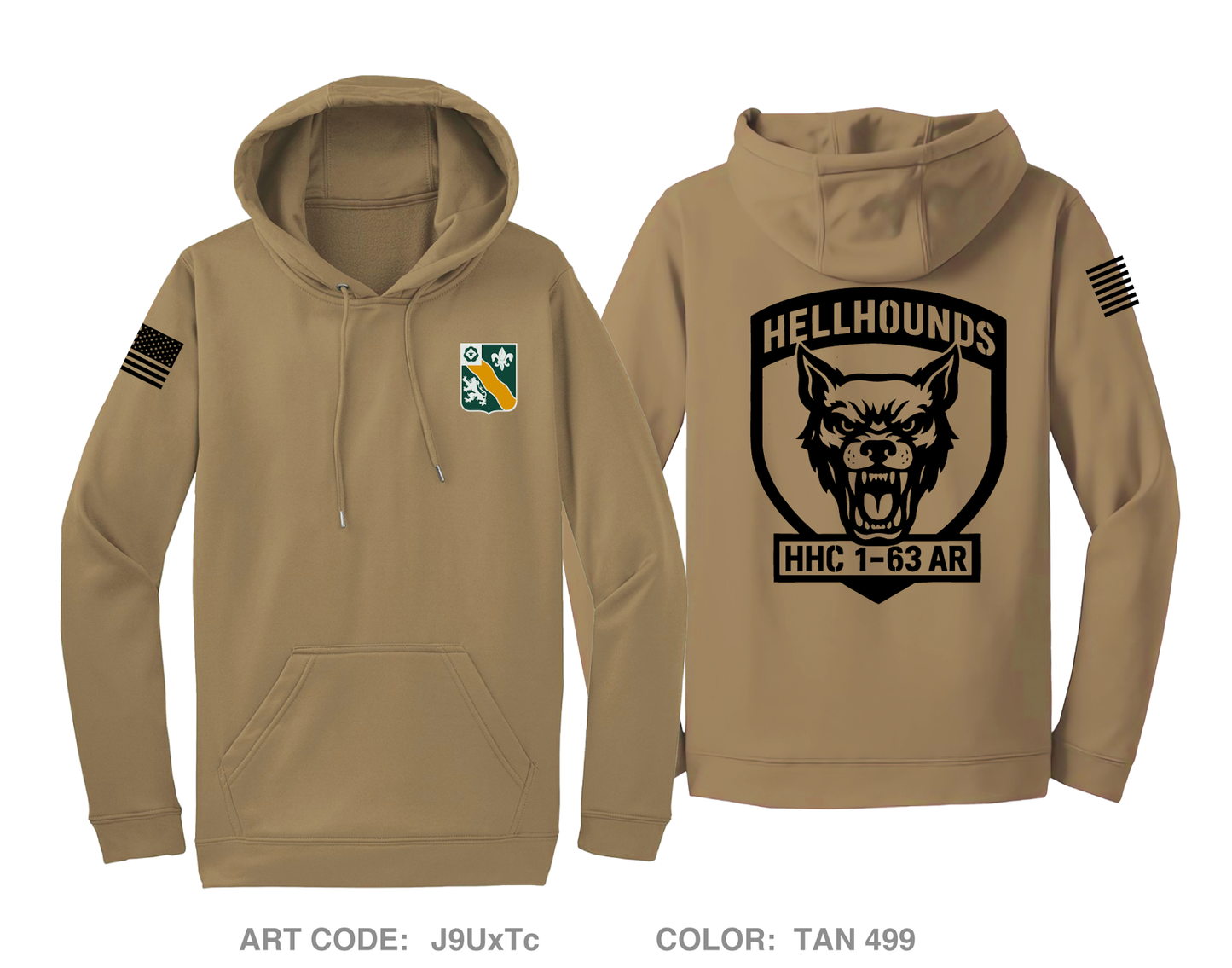HHC 1-63 AR Hi-Tech Performance Hoodie - J9UxTc