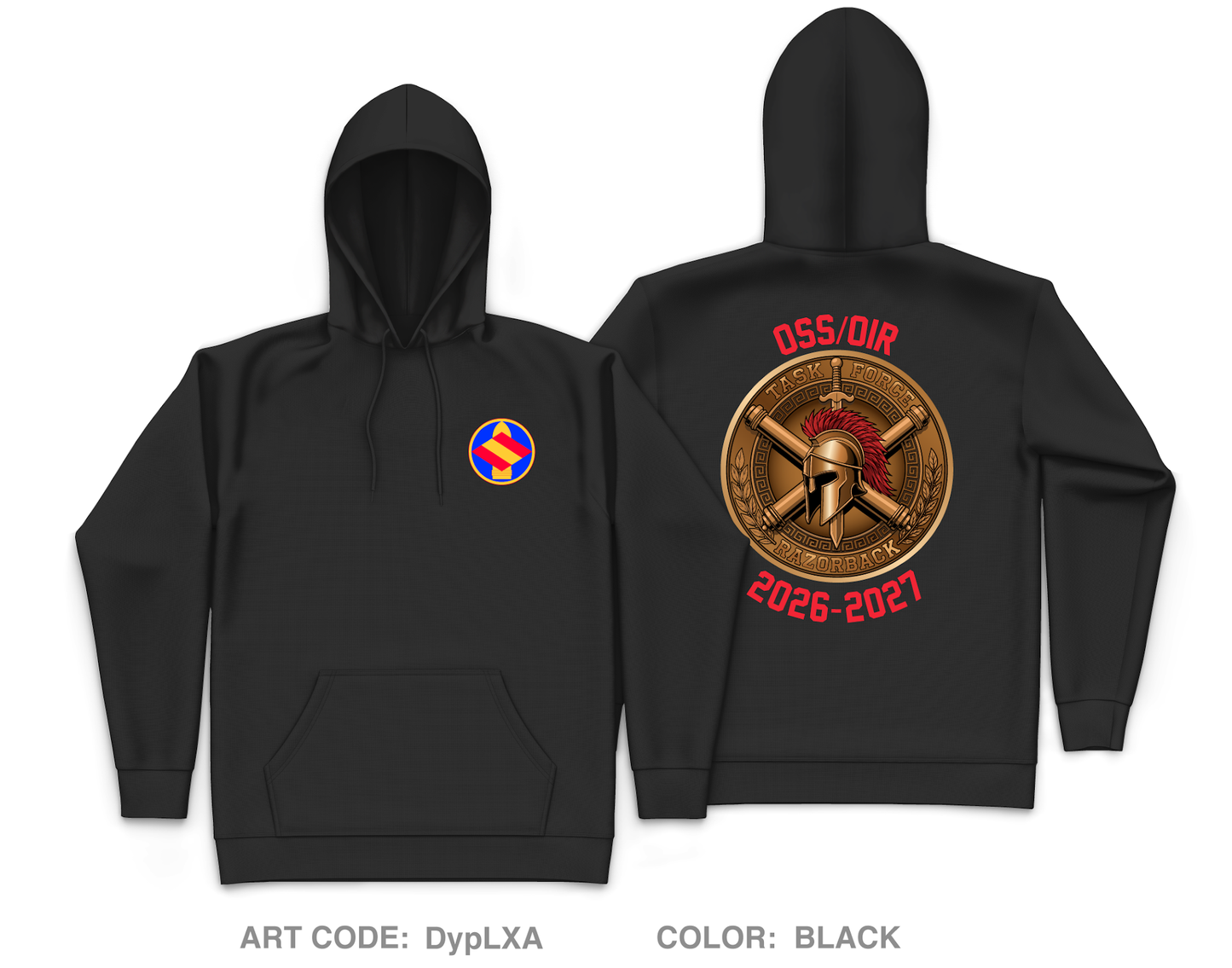 HHB 142nd Field Artillery Brigade Core Men's Hooded Performance Sweatshirt - DypLXA