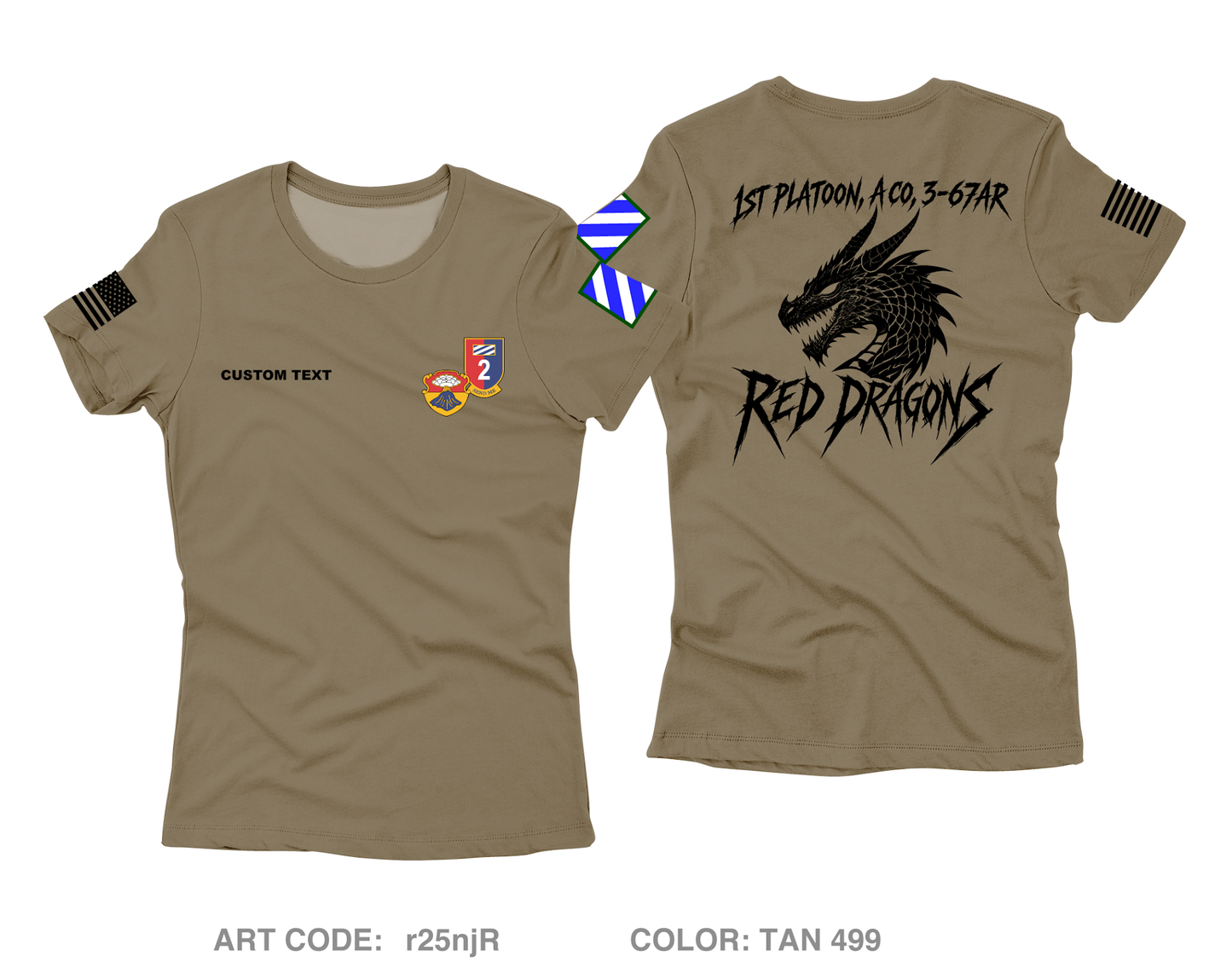CUSTOM 1st Platoon Core Women's SS Performance Tee - r25njR